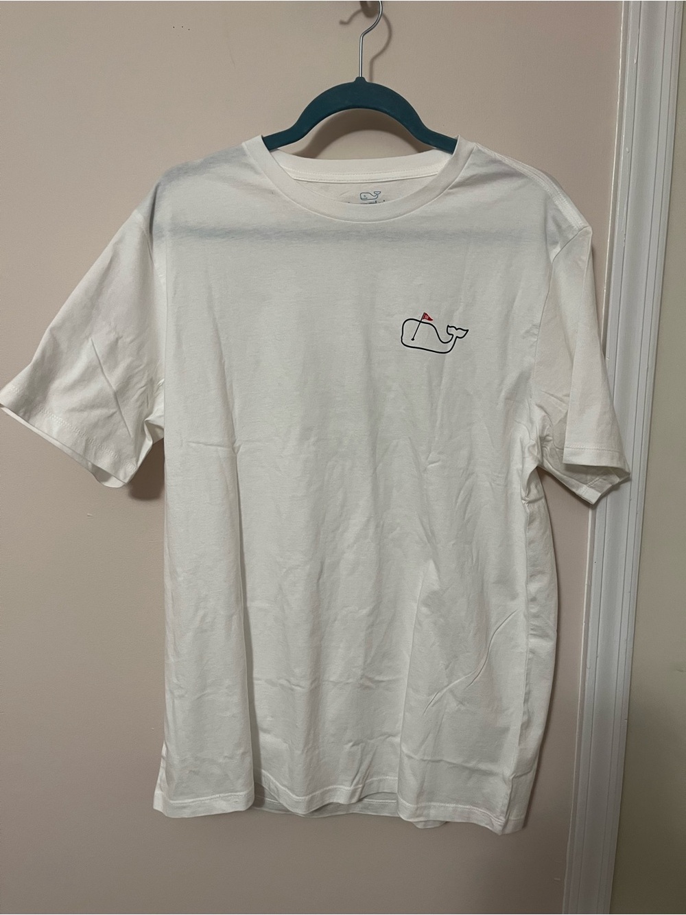 Vineyard Vines White Tee with Green Whale and Red Accent - Picture 2 of 6